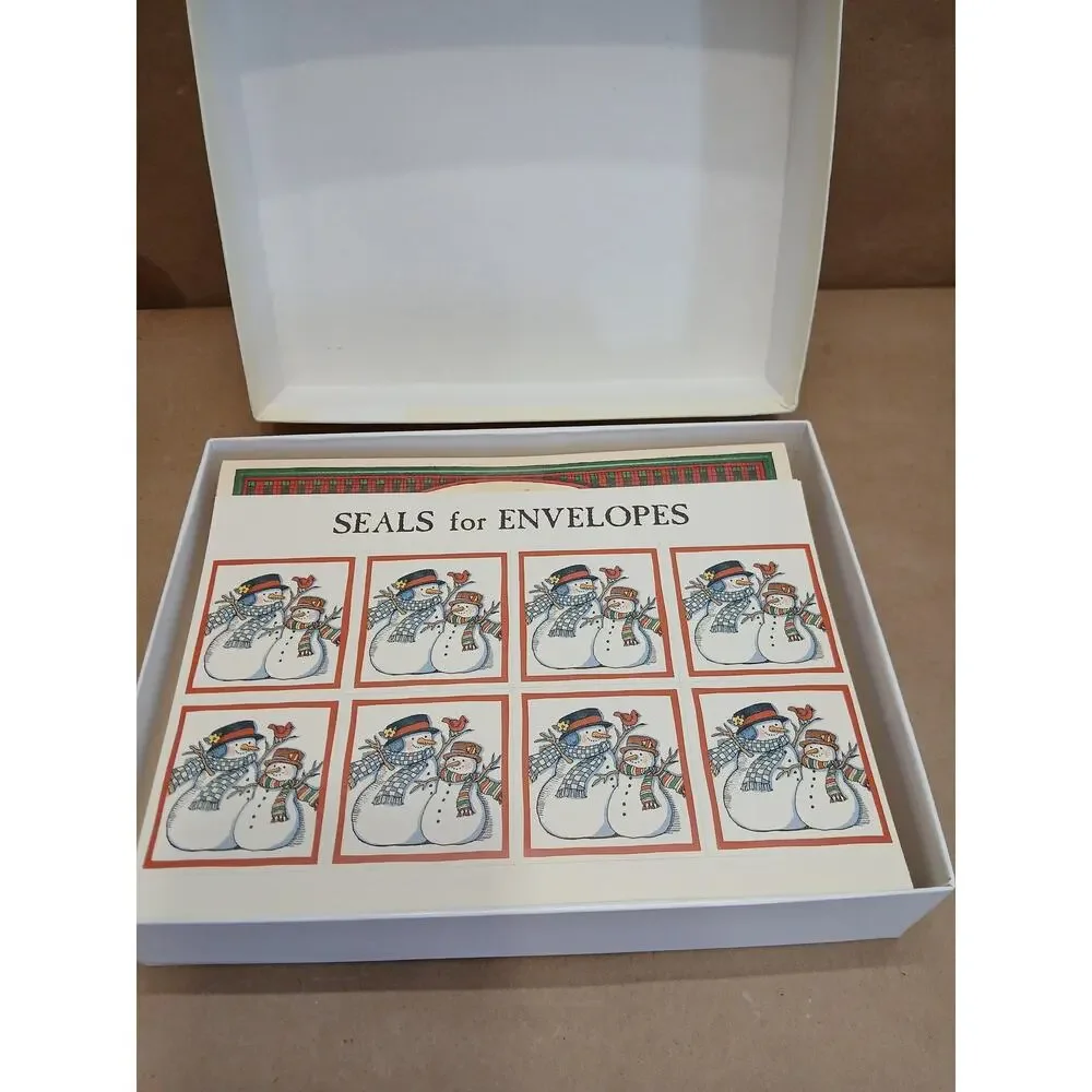 Lang Deluxe Let It Snow Christmas Cards Box Susan Winget Snowman Art with Seals